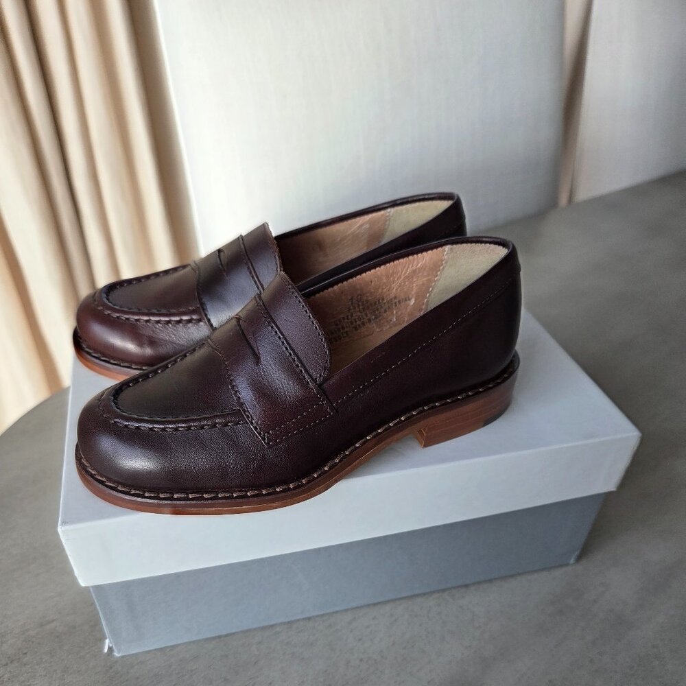 Crewcuts brown leather loafers size 10 kids